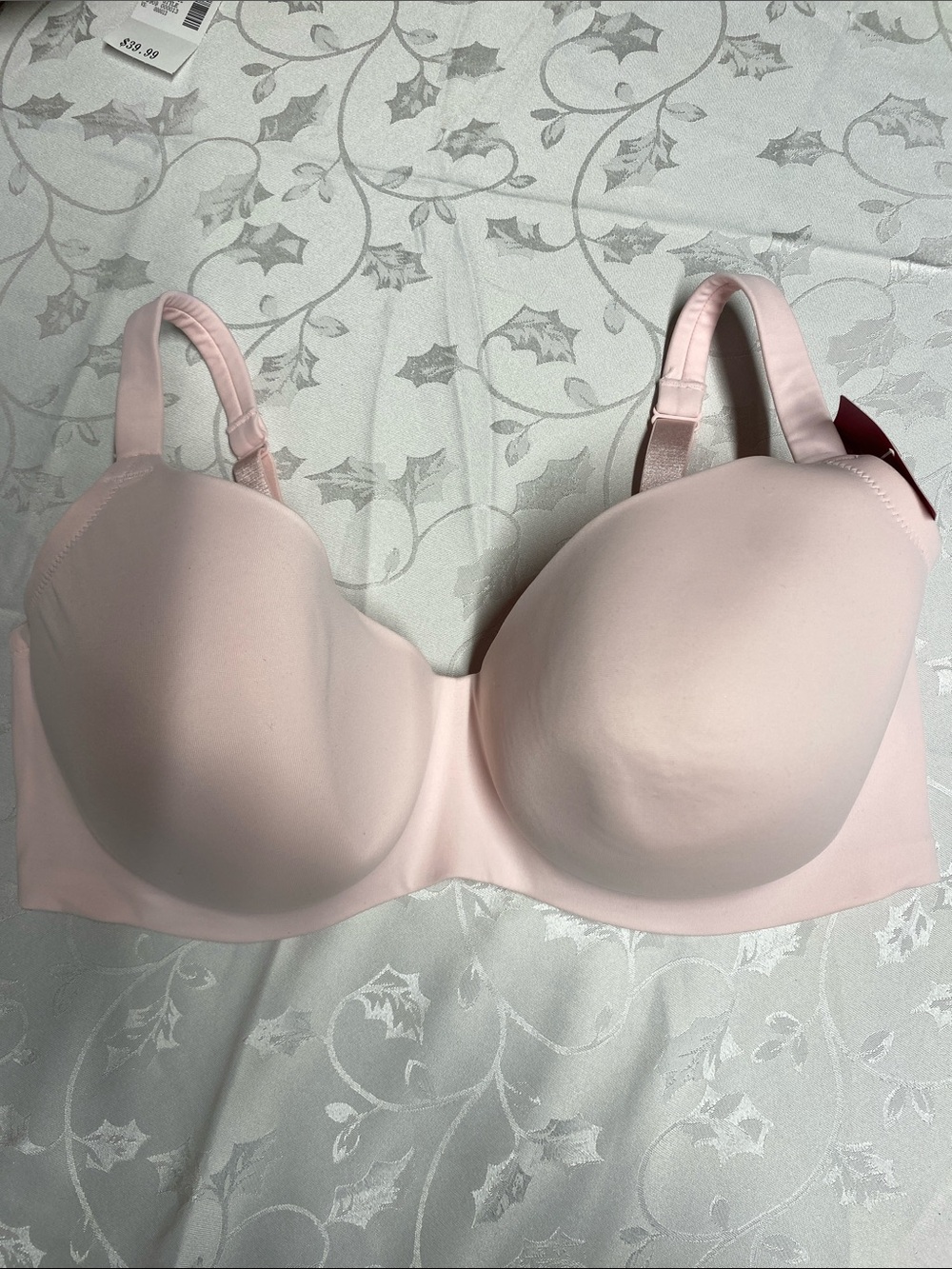 NWT Vintage Fashion Bug Light Pink Seamless T-Shirt Bra 44D
